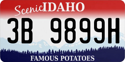 ID license plate 3B9899H
