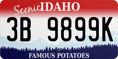 ID license plate 3B9899K