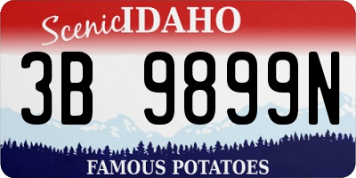 ID license plate 3B9899N