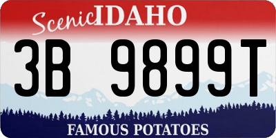 ID license plate 3B9899T