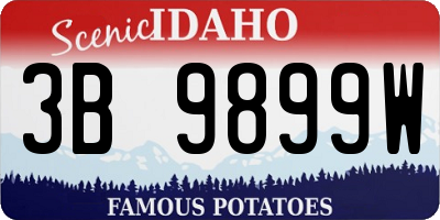 ID license plate 3B9899W
