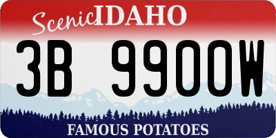 ID license plate 3B9900W