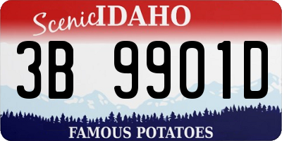 ID license plate 3B9901D