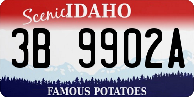 ID license plate 3B9902A