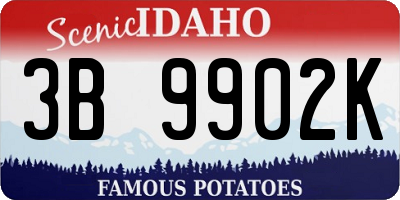 ID license plate 3B9902K