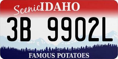 ID license plate 3B9902L