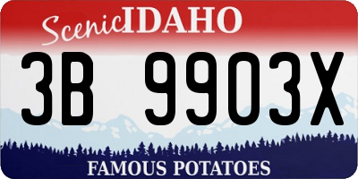 ID license plate 3B9903X