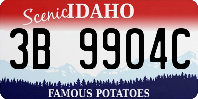 ID license plate 3B9904C