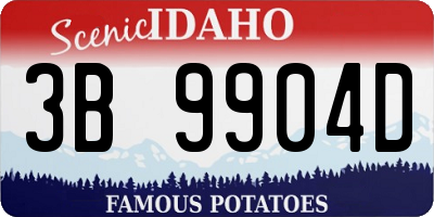 ID license plate 3B9904D