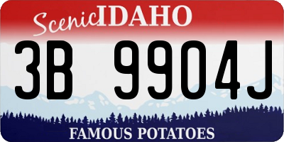 ID license plate 3B9904J
