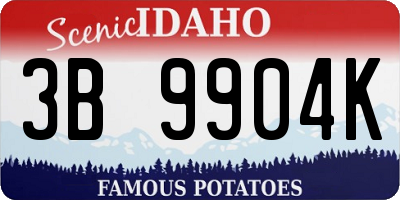ID license plate 3B9904K