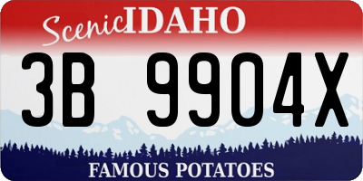 ID license plate 3B9904X