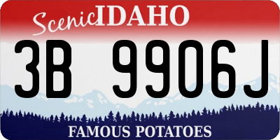 ID license plate 3B9906J