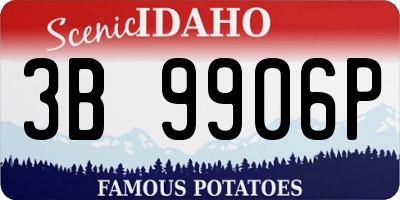 ID license plate 3B9906P