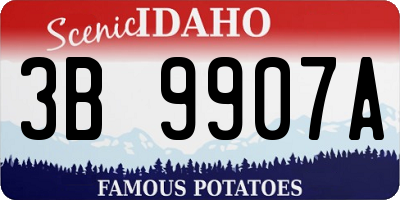 ID license plate 3B9907A