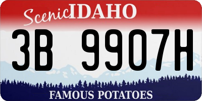 ID license plate 3B9907H