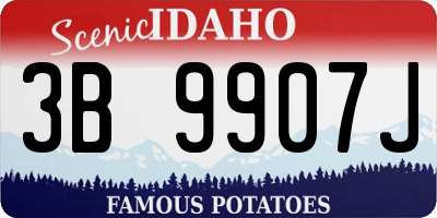 ID license plate 3B9907J
