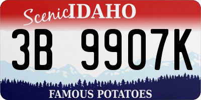 ID license plate 3B9907K
