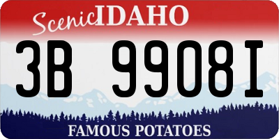 ID license plate 3B9908I