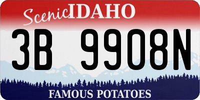ID license plate 3B9908N
