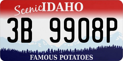 ID license plate 3B9908P
