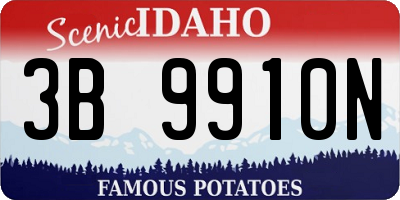 ID license plate 3B9910N
