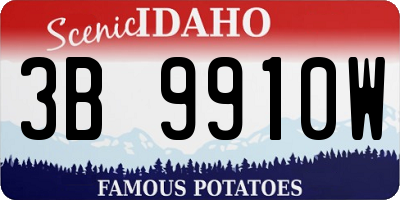 ID license plate 3B9910W