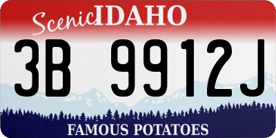ID license plate 3B9912J