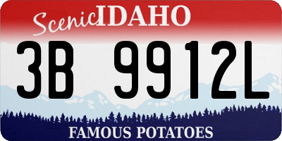 ID license plate 3B9912L
