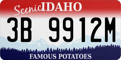 ID license plate 3B9912M