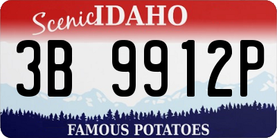 ID license plate 3B9912P