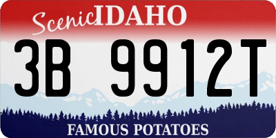 ID license plate 3B9912T