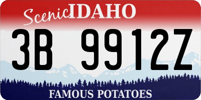 ID license plate 3B9912Z