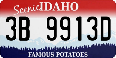 ID license plate 3B9913D