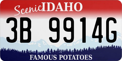 ID license plate 3B9914G