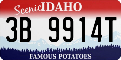 ID license plate 3B9914T