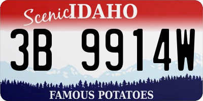 ID license plate 3B9914W