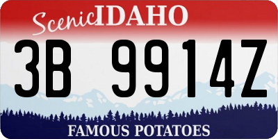 ID license plate 3B9914Z