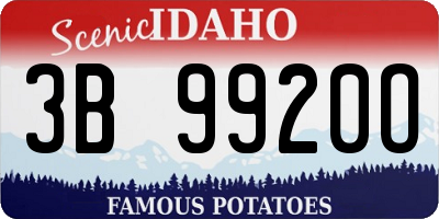 ID license plate 3B9920O