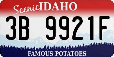 ID license plate 3B9921F