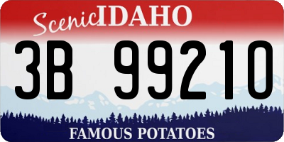 ID license plate 3B9921O