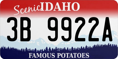 ID license plate 3B9922A