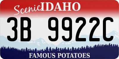 ID license plate 3B9922C
