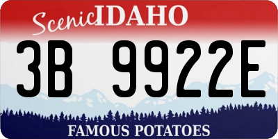 ID license plate 3B9922E