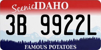 ID license plate 3B9922L