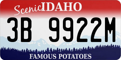 ID license plate 3B9922M