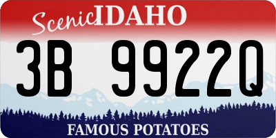 ID license plate 3B9922Q