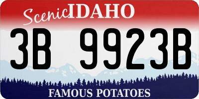 ID license plate 3B9923B