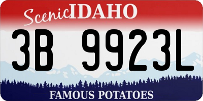 ID license plate 3B9923L