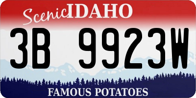 ID license plate 3B9923W